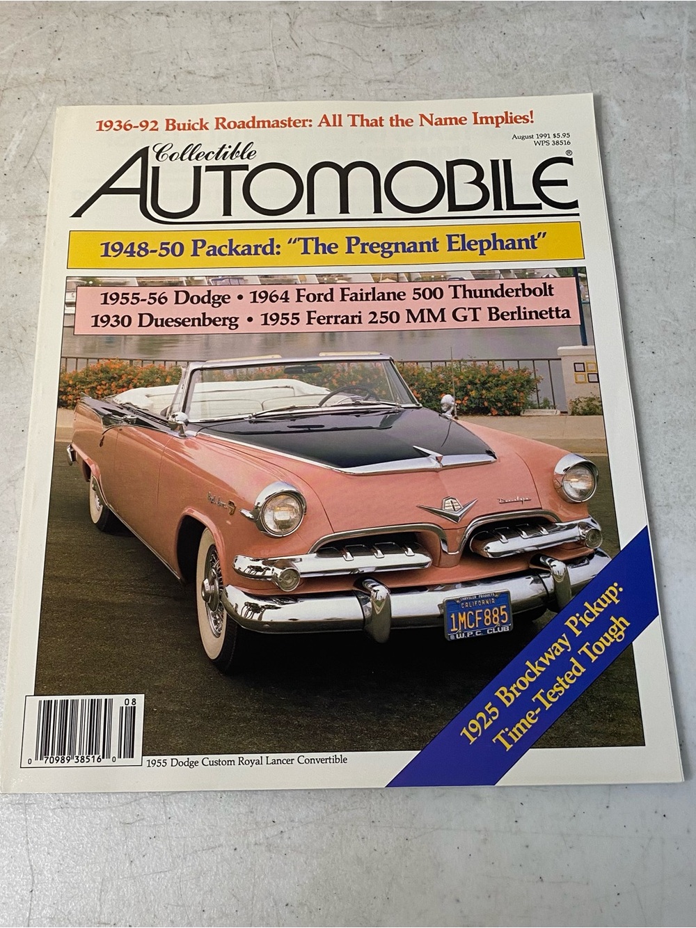 COLLECTIBLE AUTOMOBILE Mag Magazine August 1991 Dodge Royal Lancer Packard Thund